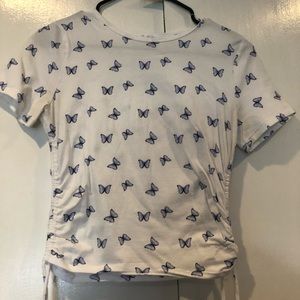 Butterfly Blue and white hollister shirt